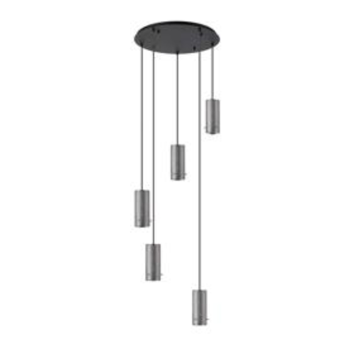 Idolite Adele 50cm Round Pendant (FRAME ONLY), 5 x E27, Gun Metal/Satin Black