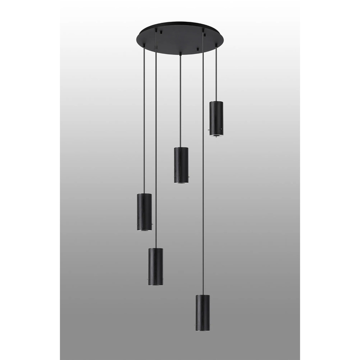 Idolite Adele 50cm Round Pendant (FRAME ONLY), 5 x E27, Satin Black