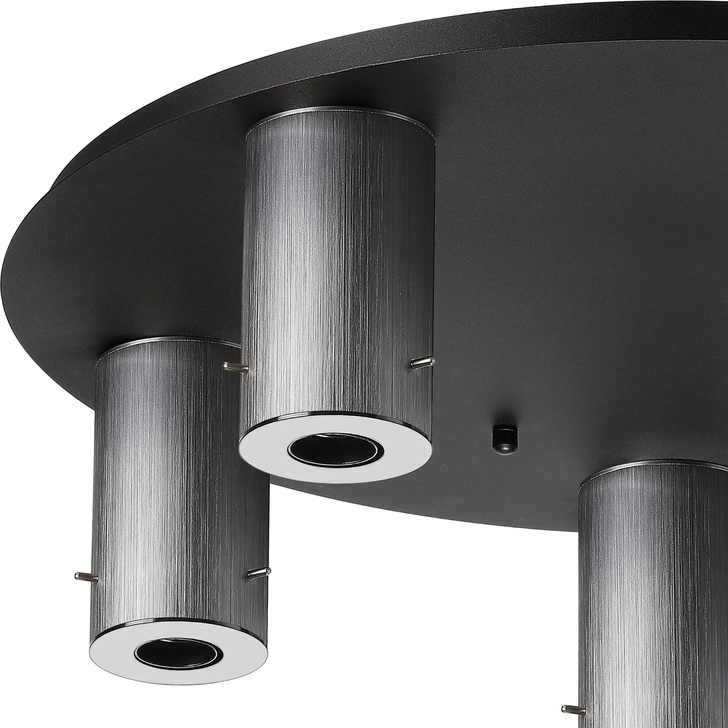 Idolite Adele 60cm Round Ceiling Light (FRAME ONLY), 5 x E27, Gun Metal/Satin Black