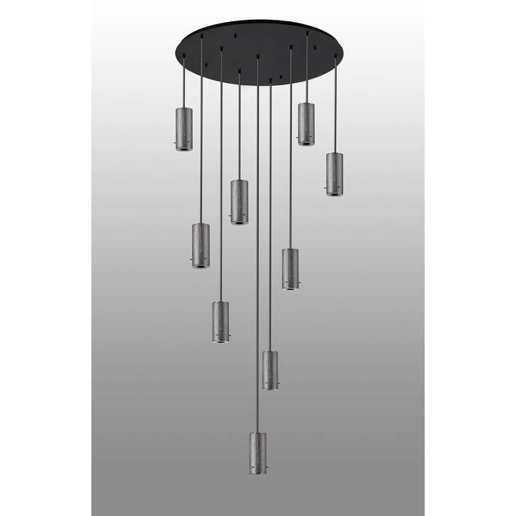 Idolite Adele 85cm Round Pendant (FRAME ONLY), 9 x E27, Gun Metal/Satin Black