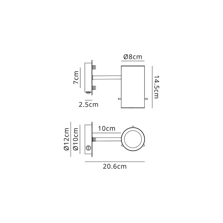 Idolite Adele Wall Light Switched (FRAME ONLY), 1 x E27, Titanium Gold
