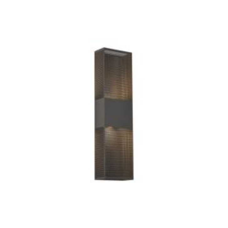 Idolite Aiken Up/Down Wall Lamp, 2 x 10W LED, 3000K, 1500lm, IP54, Anthracite With 600mm Mesh Oval Pattern Shade (B)