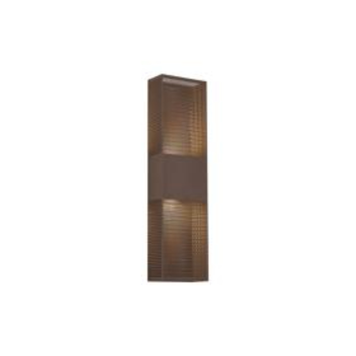 Idolite Aiken Up/Down Wall Lamp, 2 x 10W LED, 3000K, 1500lm, IP54, Cacao With 600mm Mesh Oval Pattern Shade (B)