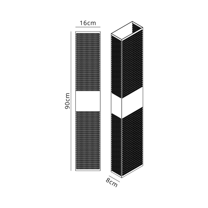 Idolite Aiken Up/Down Wall Lamp, 2 x 10W LED, 3000K, 1500lm, IP54, Cacao With 900mm Mesh Oval Pattern Shade (B)