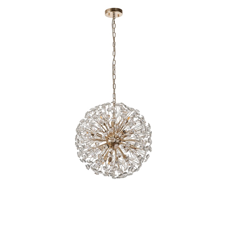 Idolite Alborz French Gold 12 Light Crystal Sphere Pendant