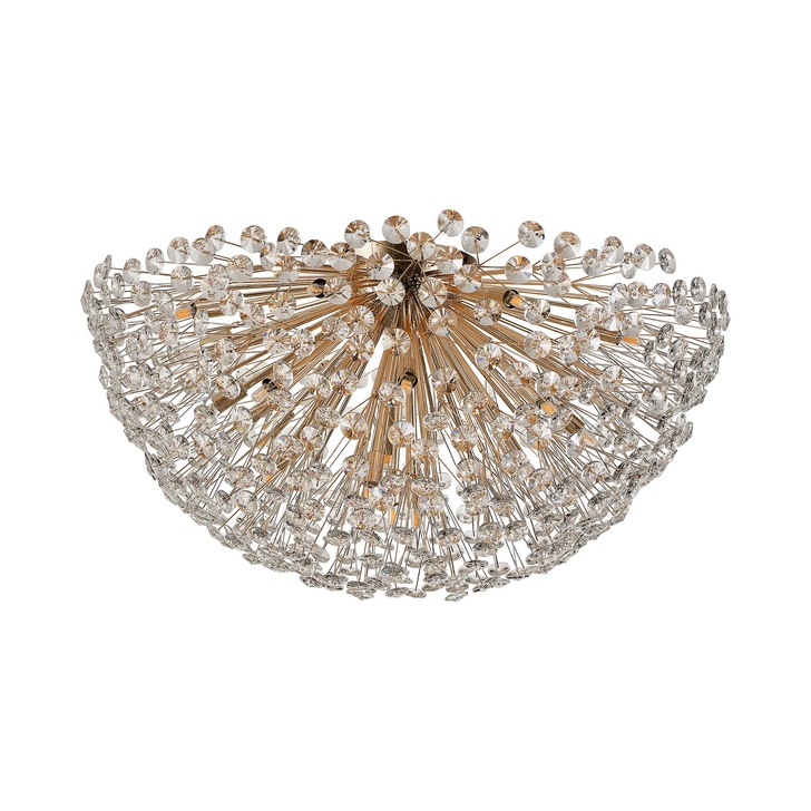 Idolite Alborz French Gold 21 Light Extra Large Flush Crystal Ceiling Light