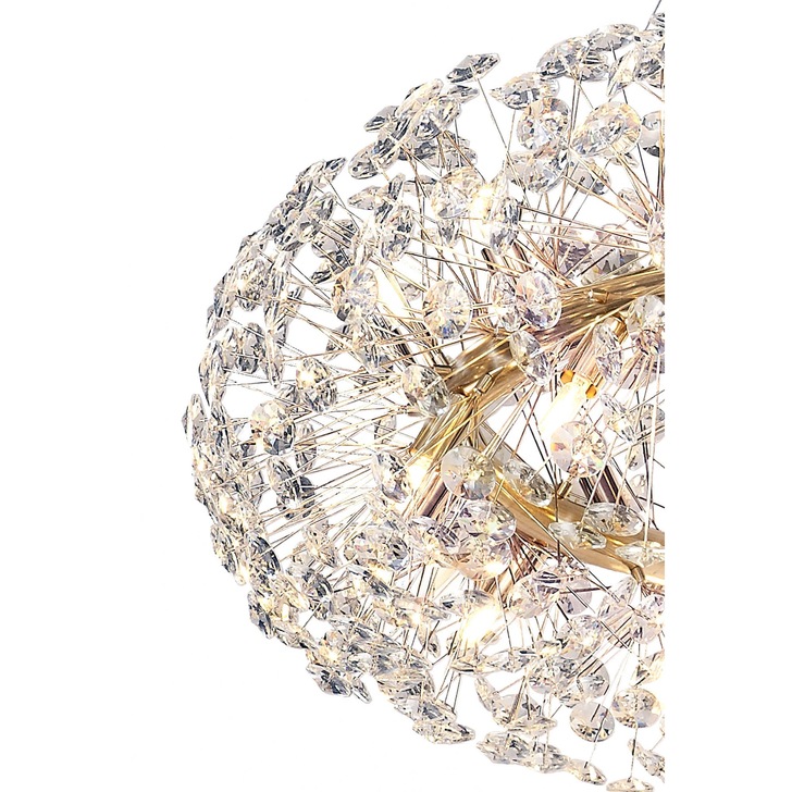 Idolite Alborz French Gold 36 Light Round Crystal Pendant Light