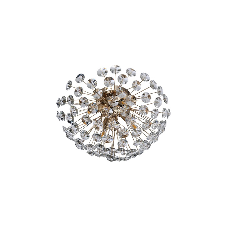 Idolite Alborz French Gold 4 Light Flush Crystal Ceiling Light