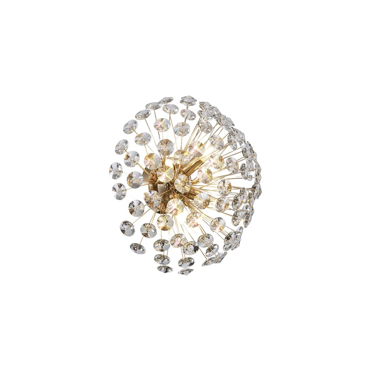 Idolite Alborz French Gold 4 Light Flush Crystal Ceiling Light