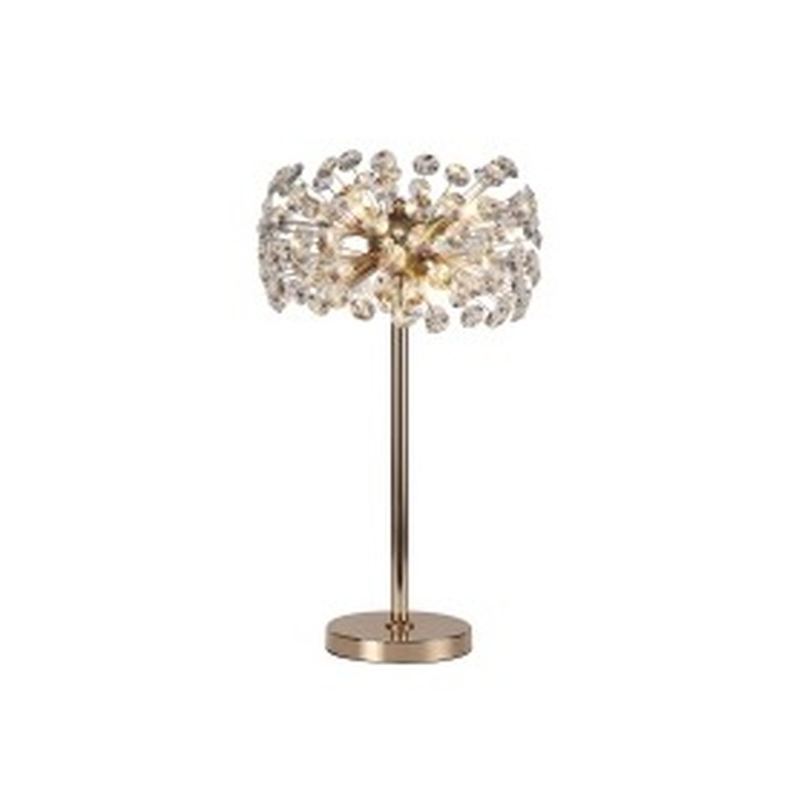 Idolite Alborz French Gold 6 Light Crystal Table Lamp