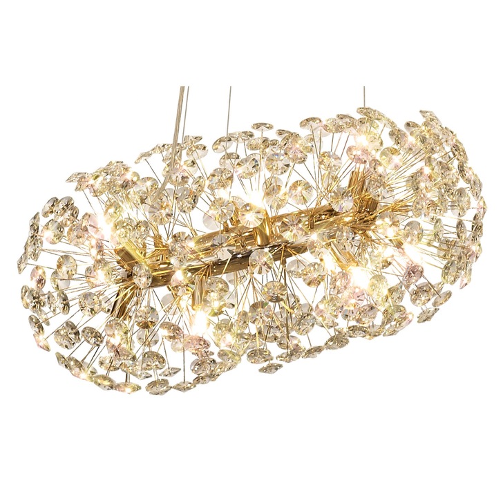 Idolite Alborz French Gold 74 Light 3 Tier Crystal Pendant Light