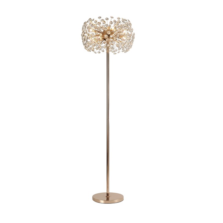 Idolite Alborz French Gold 8 Light Crystal Floor Lamp