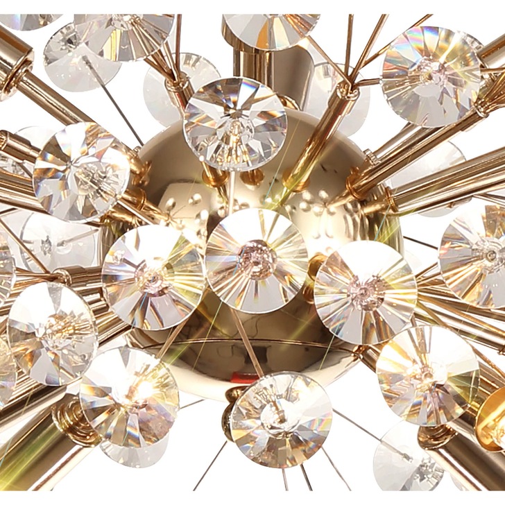 Idolite Alborz French Gold 8 Light Semi Flush Ceiling Light