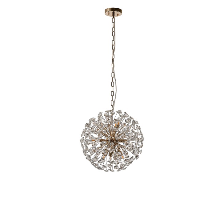 Idolite Alborz French Gold 9 Light Crystal Sphere Pendant