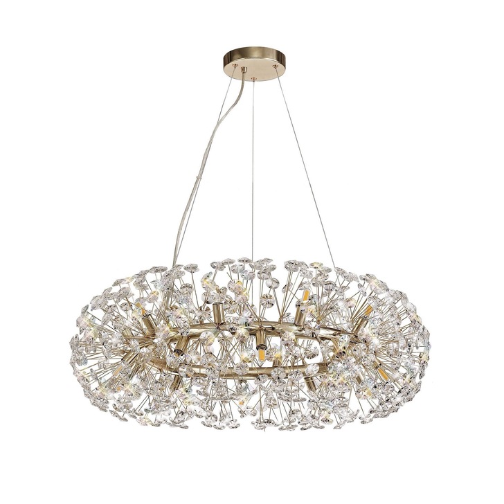 Idolite Alborz French Gold Finish 20 Light Crystal Pendant