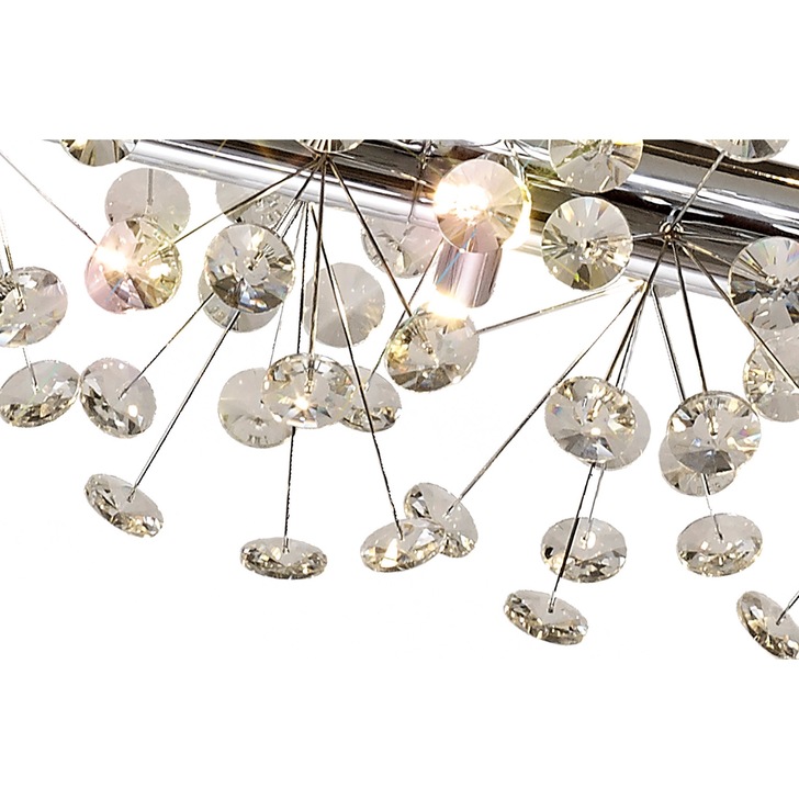 Idolite Alborz Polished Chrome 14 Light Crystal Linear Bar Pendant