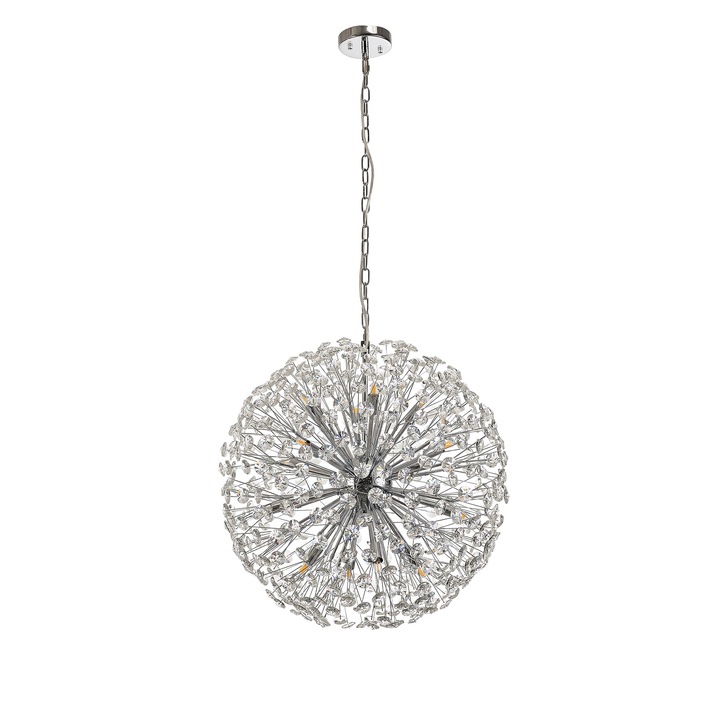 Idolite Alborz Polished Chrome 16 Light Crystal Sphere Pendant