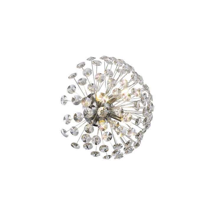 Idolite Alborz Polished Chrome 4 Light Flush Crystal Ceiling Light