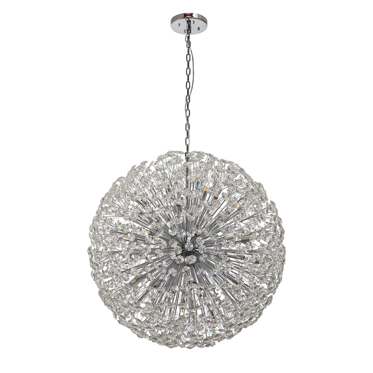 Idolite Alborz Polished Chrome 48 Light Crystal Sphere Pendant