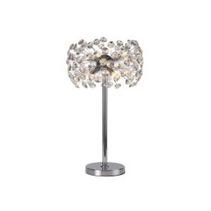 Idolite Alborz Polished Chrome 6 Light Crystal Table Lamp