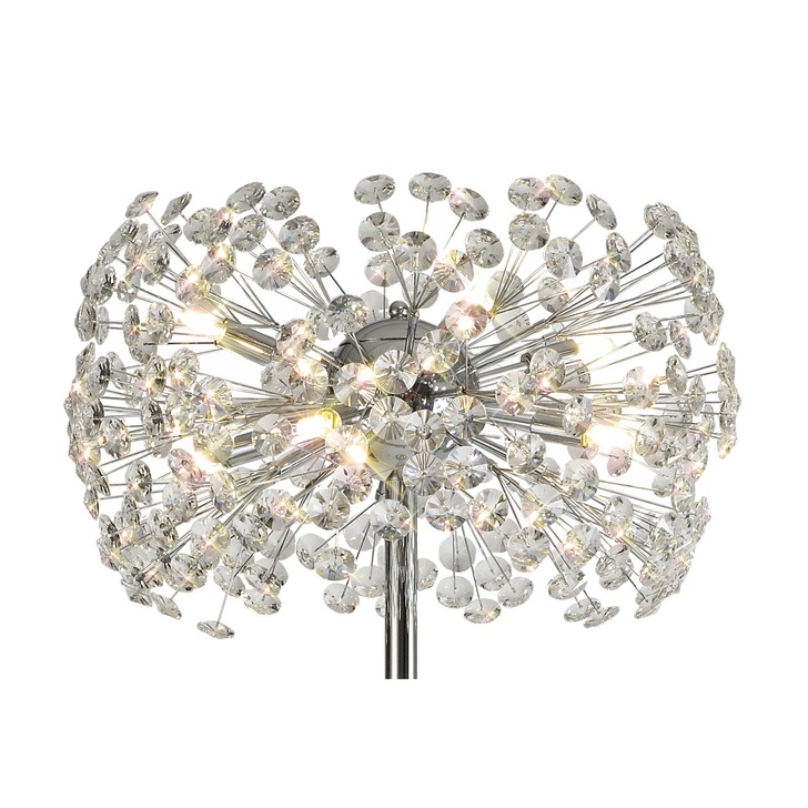 Idolite Alborz Polished Chrome 8 Light Crystal Floor Lamp