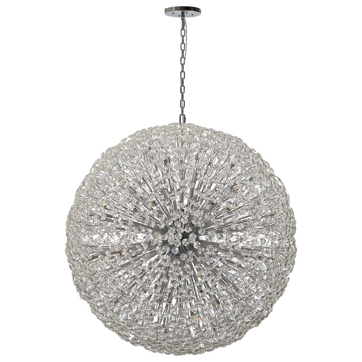 Idolite Alborz Polished Chrome 84 Light Crystal Sphere Pendant