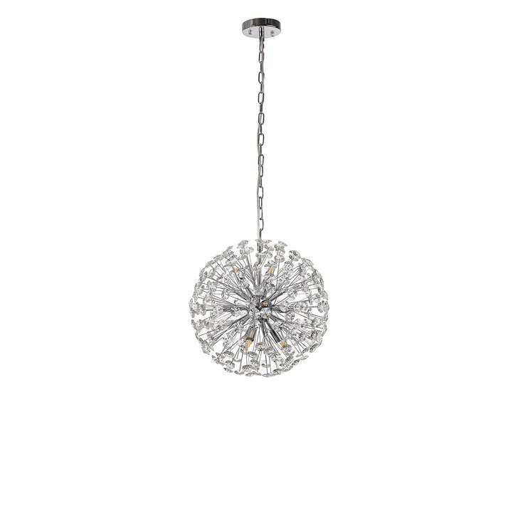 Idolite Alborz Polished Chrome 9 Light Crystal Sphere Pendant