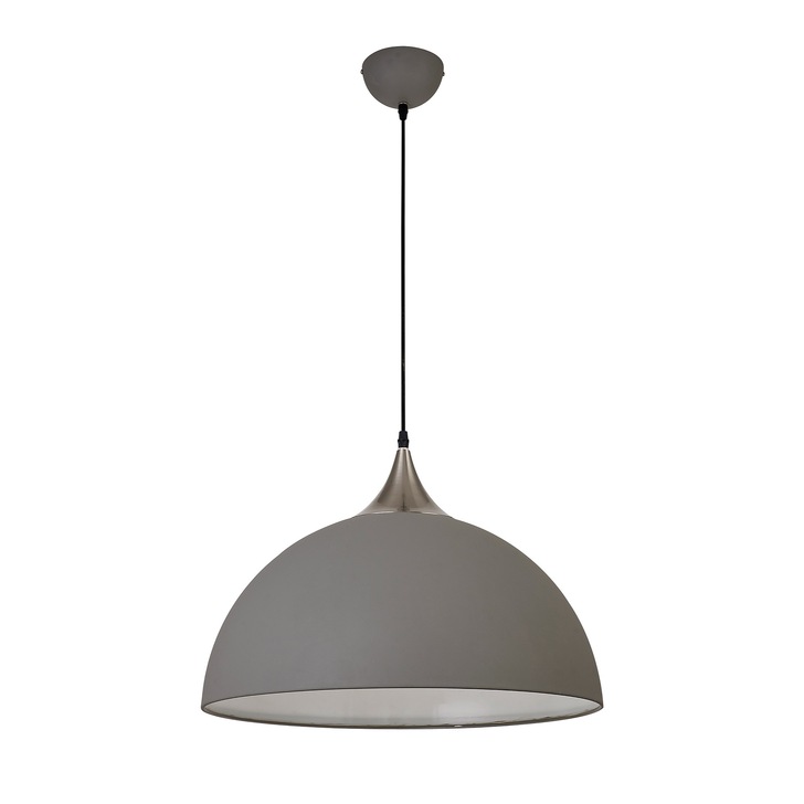 Idolite Alperton Sand Grey/Satin Nickel Large Single Pendant Light