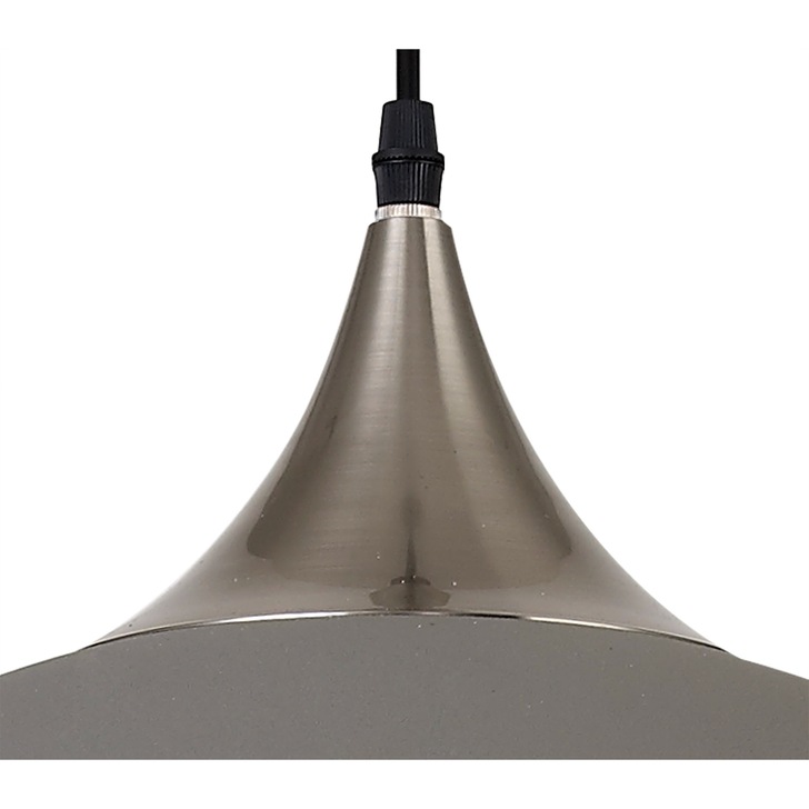 Idolite Alperton Sand Grey/Satin Nickel Large Single Pendant Light