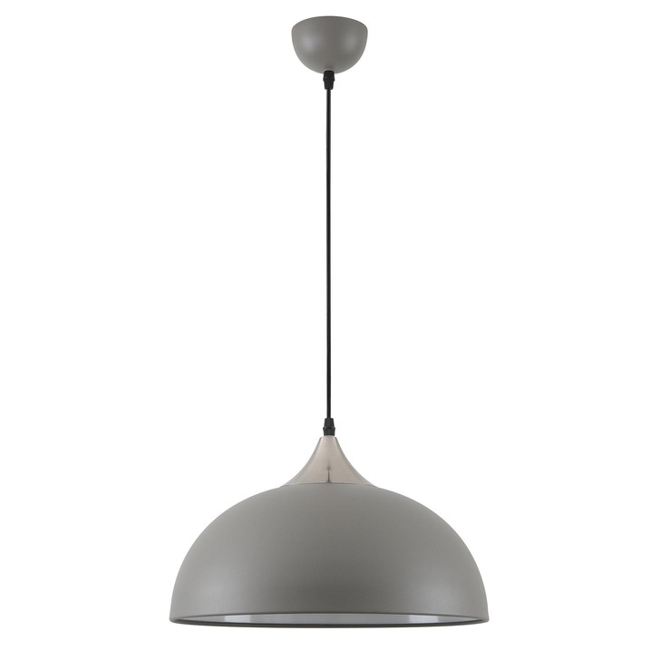 Idolite Alperton Sand Grey/Satin Nickel/White Single Pendant