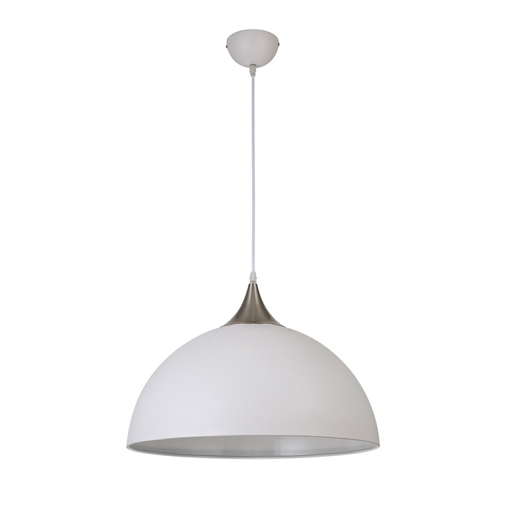 Idolite Alperton Sand White/Satin Nickel Large Single Pendant Light