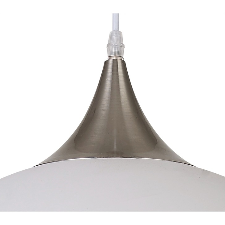 Idolite Alperton Sand White/Satin Nickel Large Single Pendant Light