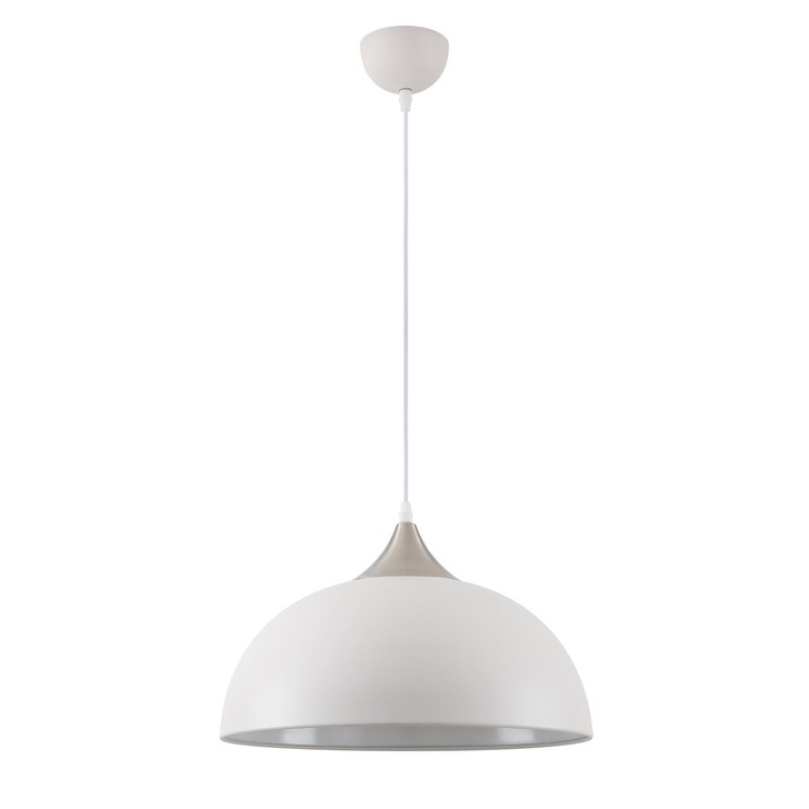 Idolite Alperton Sand White/Satin Nickel/White Single Pendant