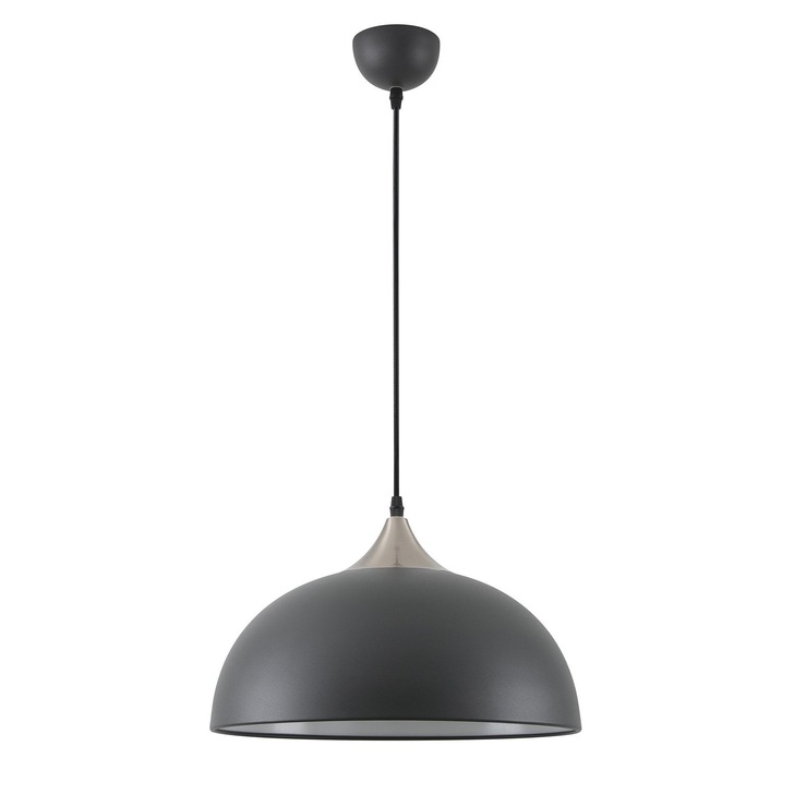 Idolite Alperton Satin Black/Satin Nickel/White Single Pendant