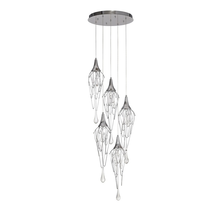 Idolite Alps Polished Chrome Finish 5 Light Pendant