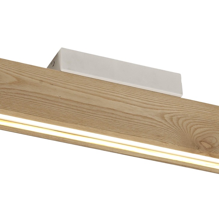 Idolite Angel Medium Oak/Sand White/Frosted Flush Led Ceiling Light - 3000K