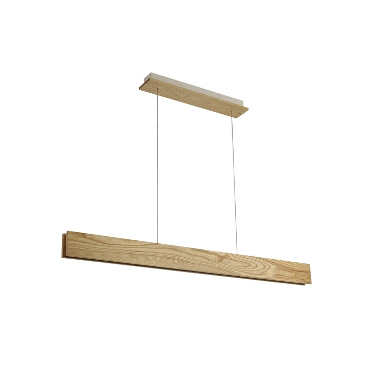 Idolite Angel Medium Oak/Sand White/Frosted Led Linear Pendant - 3000K