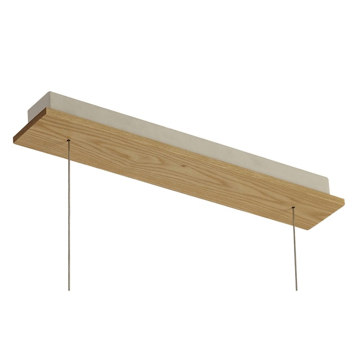 Idolite Angel Medium Oak/Sand White/Frosted Led Linear Pendant - 3000K