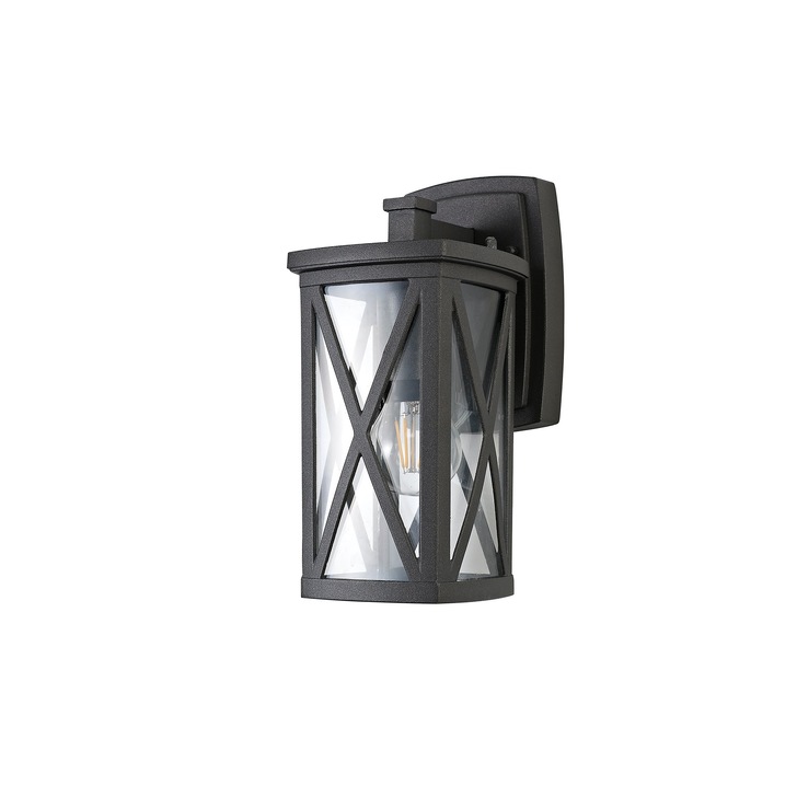 Idolite Aragats Anthracite Exterior Wall Light Complete With Clear Glass - IP54