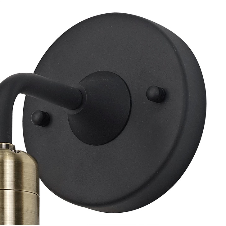 Idolite Ararat Matt Black/Brushed Bronze Industrial Exterior Wall Light - IP65