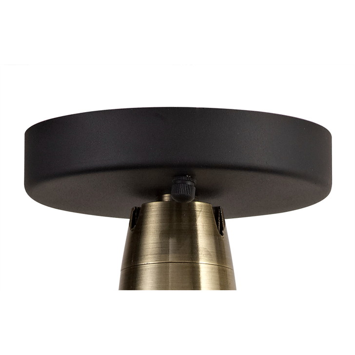 Idolite Ararat Matt Black/Brushed Bronze Industrial Flush Ceiling Light