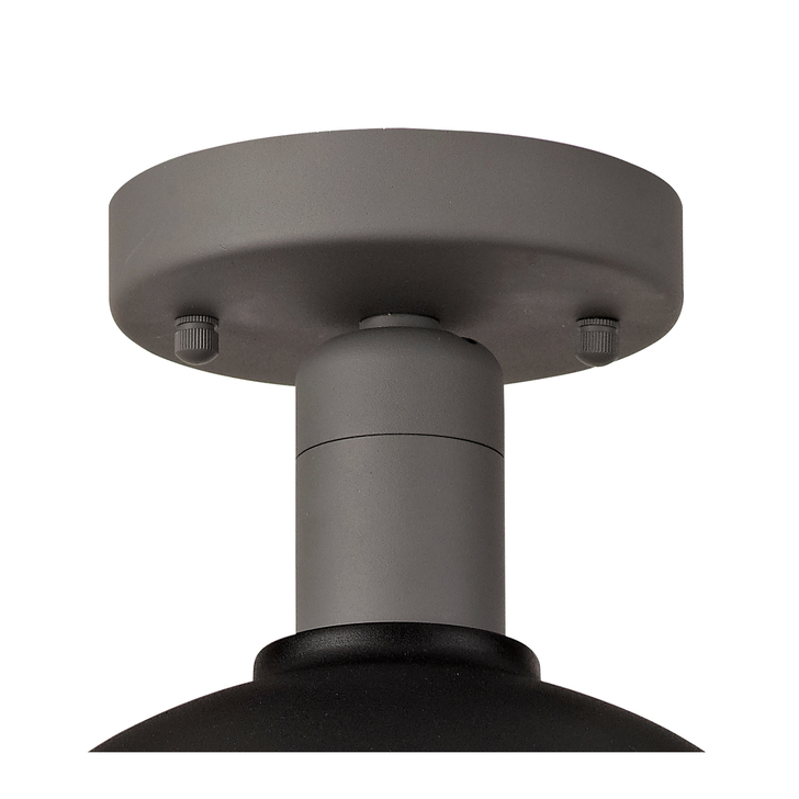 Idolite Ararat Matt Black/Grey Industrial Flush Ceiling Light