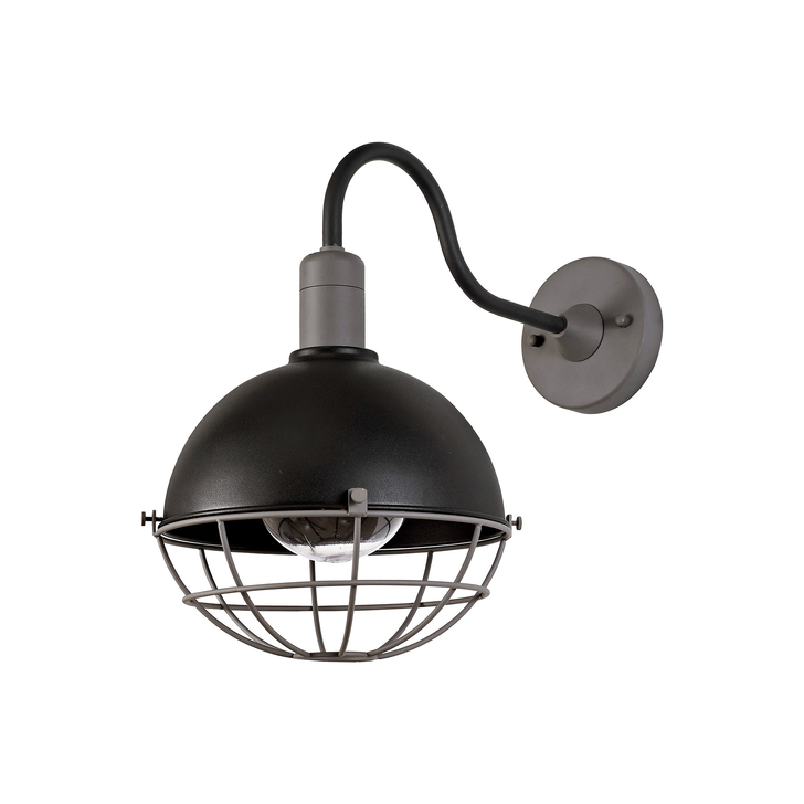 Idolite Ararat Matt Black/Grey Large Industrial Wall Light