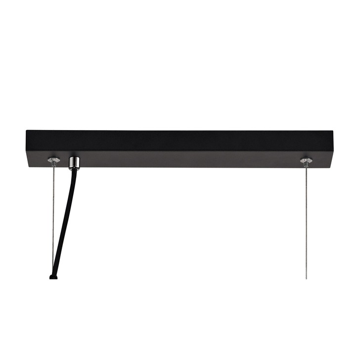 Idolite Aravalli Black Finish 3 Light Linear Bar Pendant Complete With Clear Glass