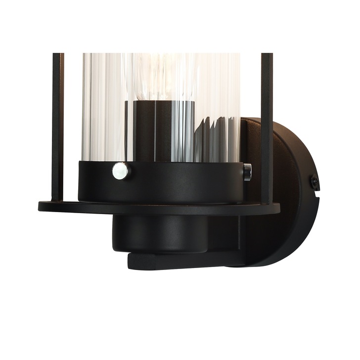 Idolite Aravalli Black Finish Single Wall Light Complete With Clear Glass