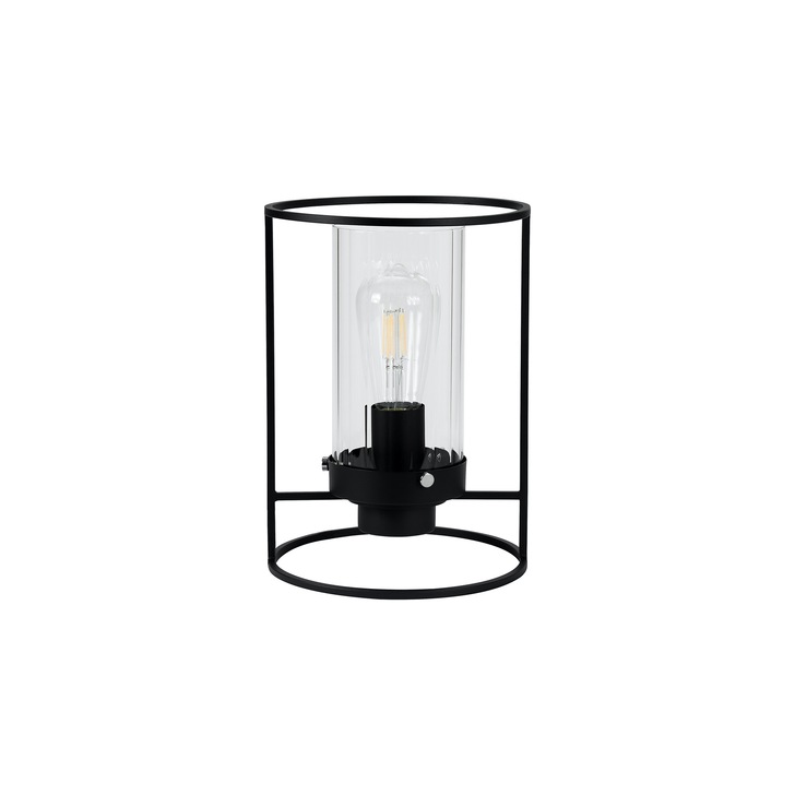 Idolite Aravalli Black Finish Table Lamp Complete With Clear Glass