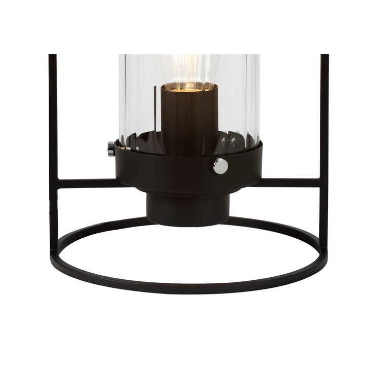 Idolite Aravalli Black Finish Table Lamp Complete With Clear Glass