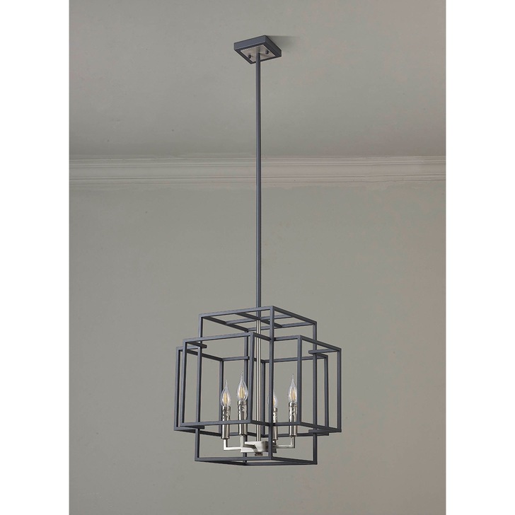 Idolite Arya Anthracite & Satin Nickel 4 Light Pendant