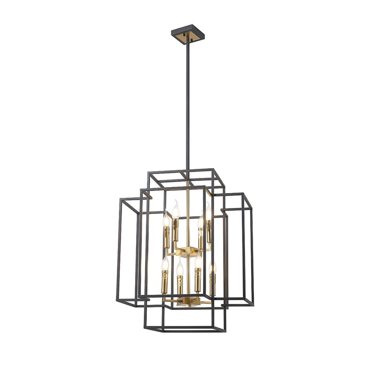 Idolite Arya Black & Gold 8 Light 2 Tier Pendant