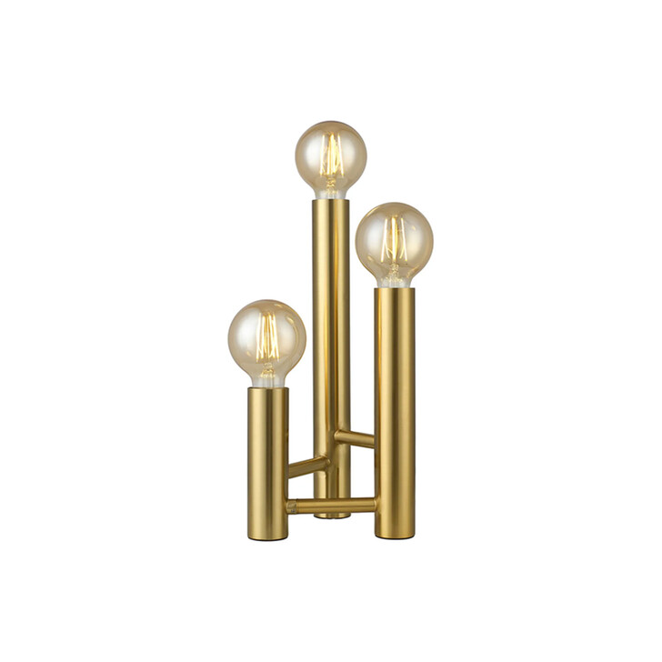 Idolite Ashbourne Antique Gold 3 Light Table Lamp - Base Only
